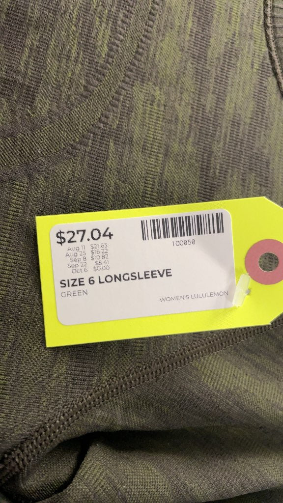 Lululemon Swiftly Tech Long Sleeve Shirt - Green - Size 6
