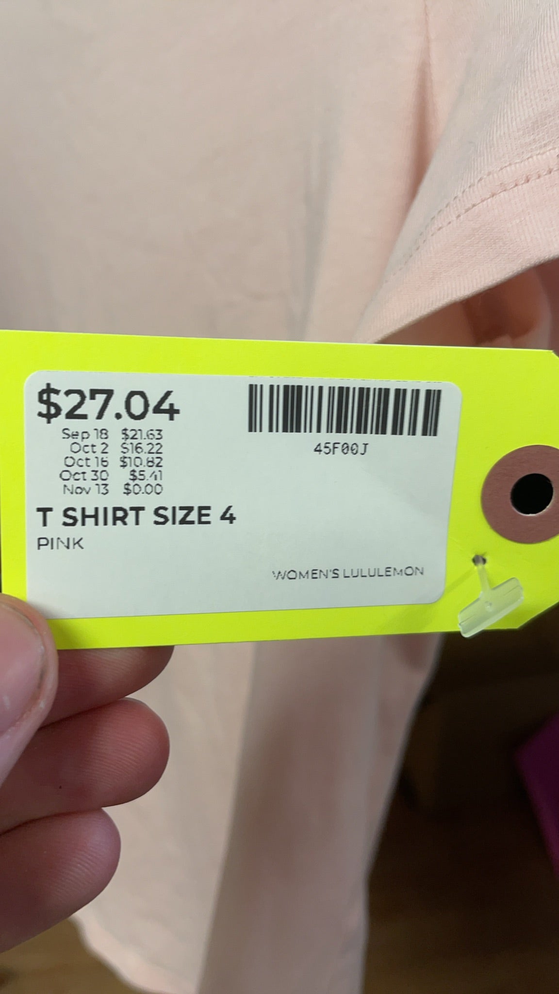Lululemon T-Shirt Size 4 Pink