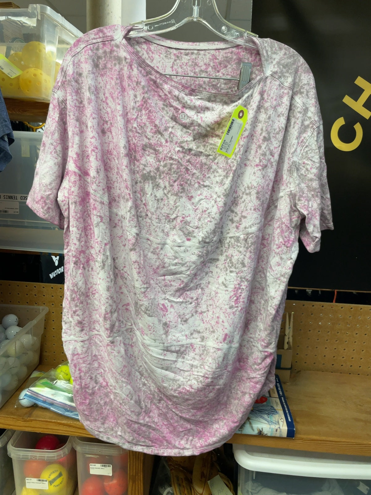 Lululemon T-shirt XXL Pink/Grey/White Marble