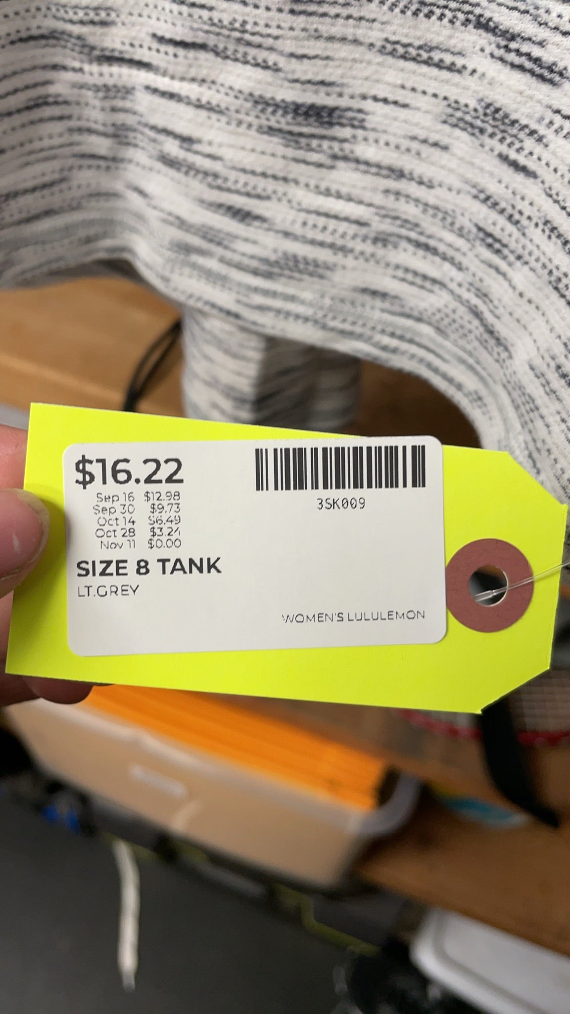 Lululemon Tank Size 8 Light Grey