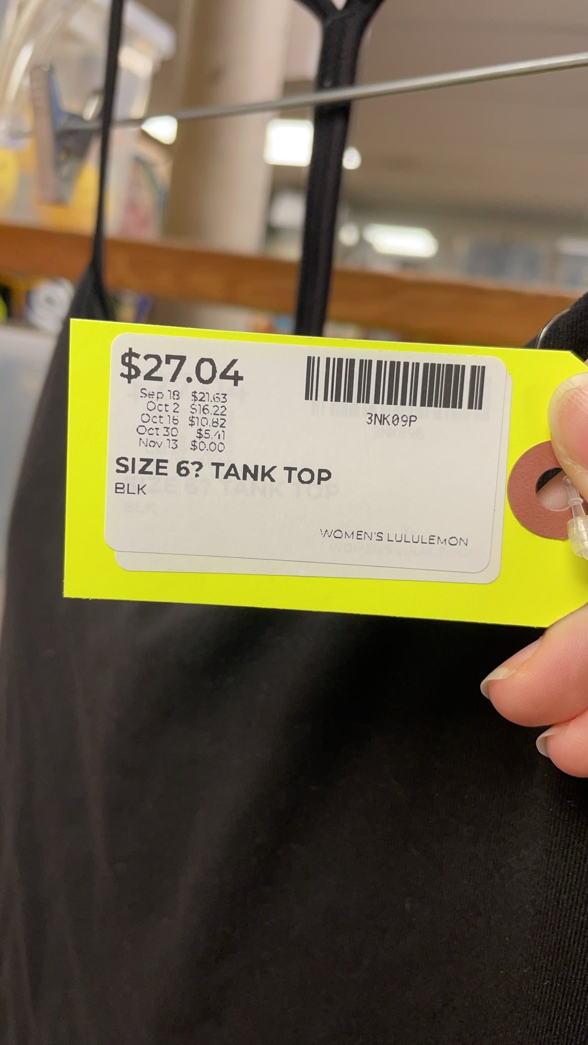 Lululemon Tank Top Size 6 Black