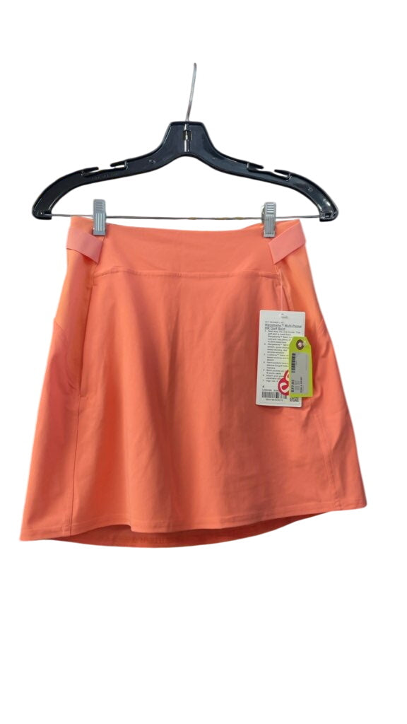Lululemon Warpstreme Multi-Pocket HR Golf Skirt - Orange - Size 4