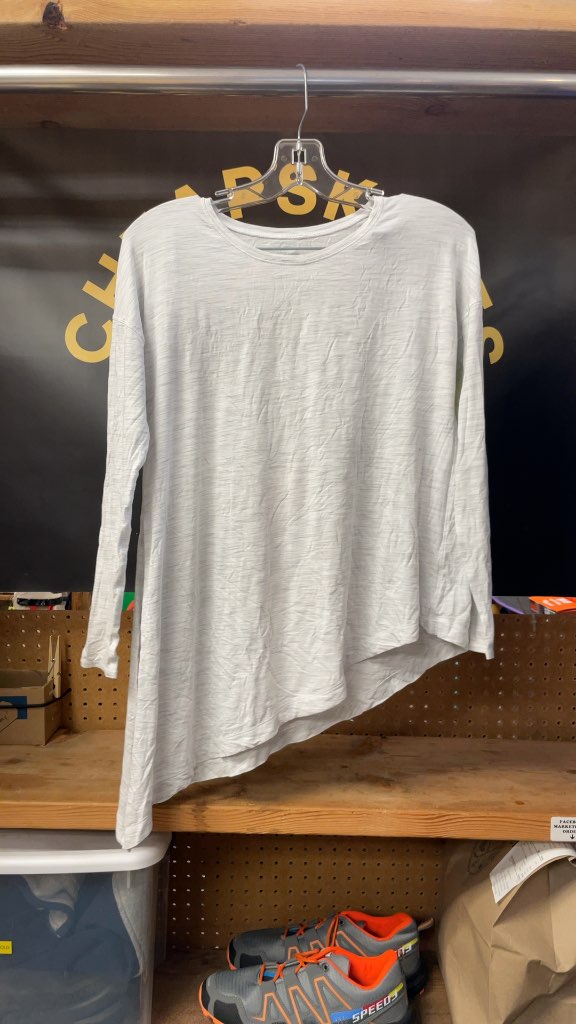 Lululemon Women's Asymmetrical Long Sleeve Shirt - Grey - Size 12