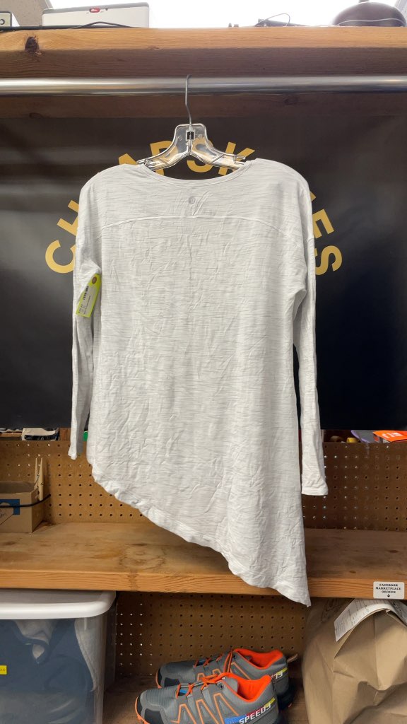 Lululemon Women's Asymmetrical Long Sleeve Shirt - Grey - Size 12