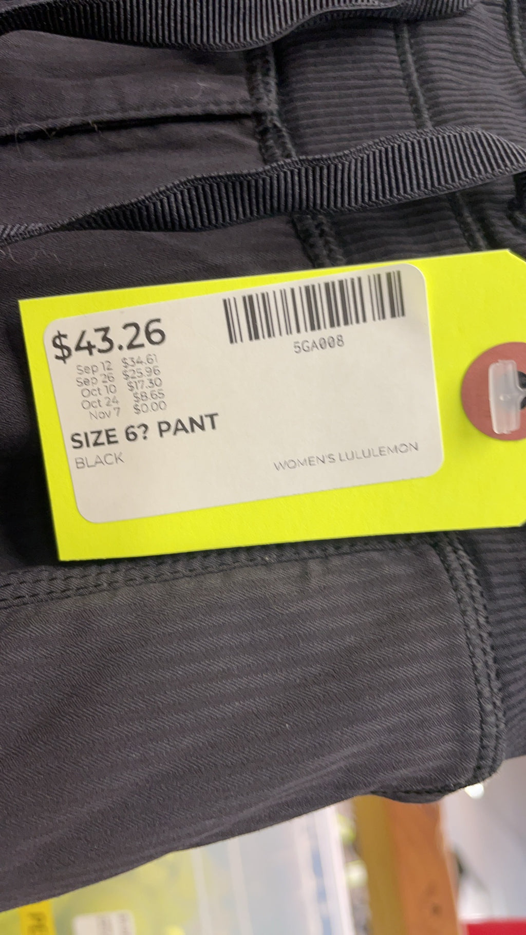 Lululemon Women's Athletic Pants Size 6 Black