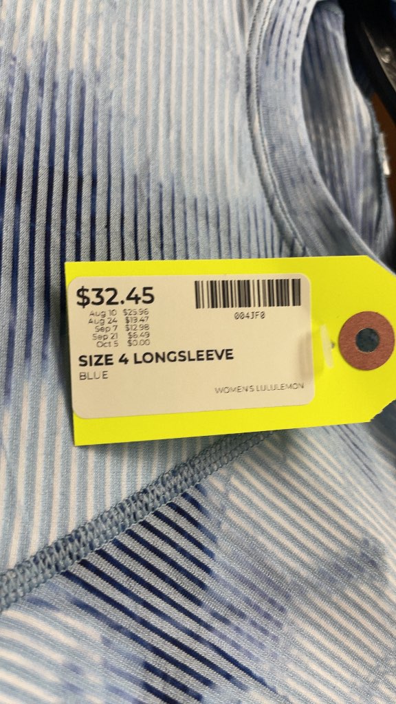 Lululemon Women's Blue Tie-Dye Long Sleeve Shirt - Size 4