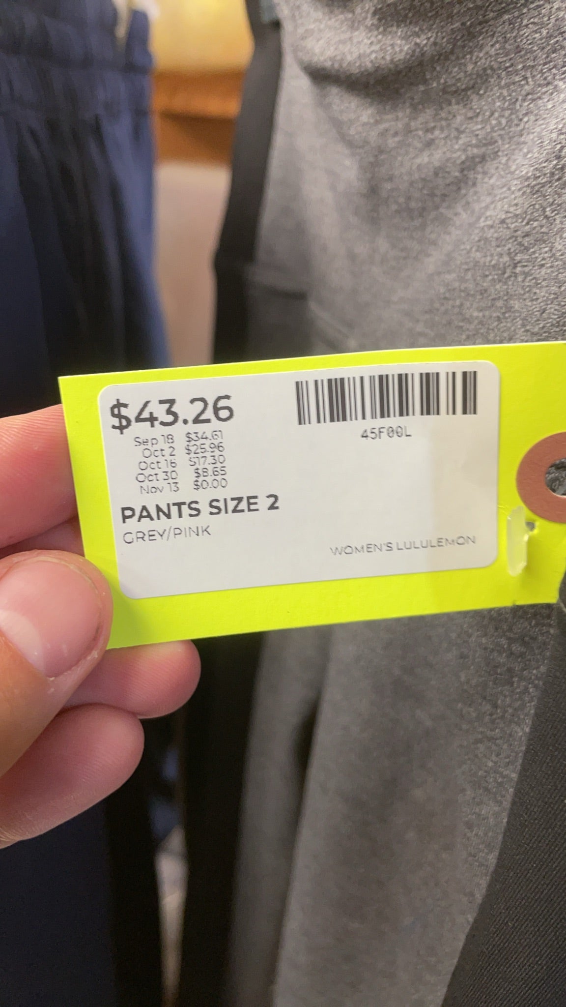 Lululemon Women's Colorblock Leggings Size 2 Grey/Pink