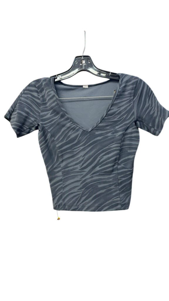 Lululemon Women's Cropped V-Neck Top Zebra Print Size 4