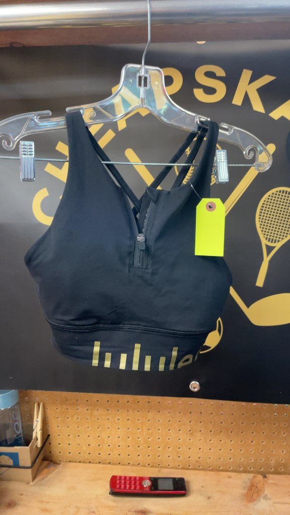 Lululemon Women's Front-Zip Sports Bra - Size 6 - Black/Gold