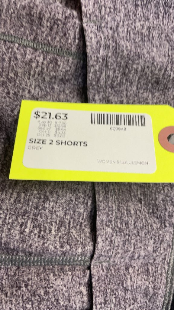 Lululemon Women's Grey Athletic Shorts - Size 2