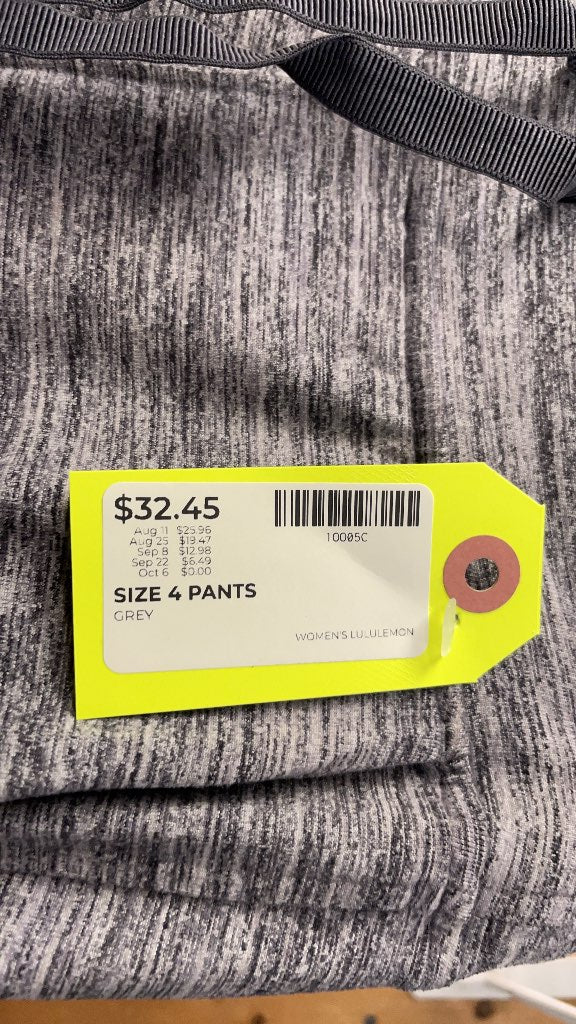 Lululemon Women's Grey Jogger Pants - Size 4