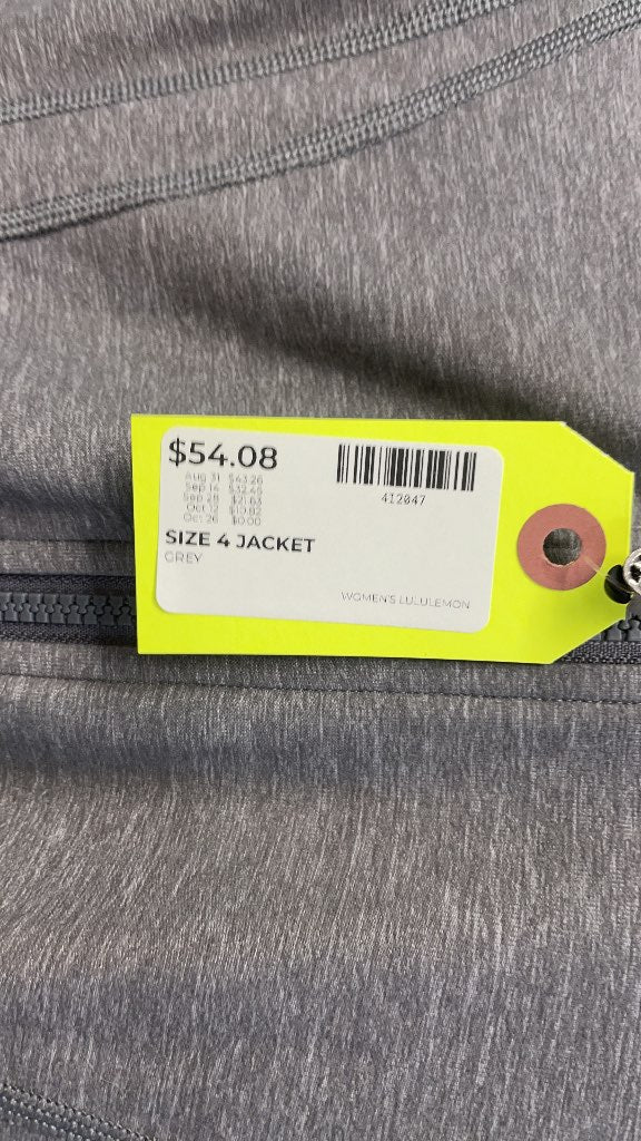 Lululemon Women's Grey Zip-Up Hoodie Jacket - Size 4