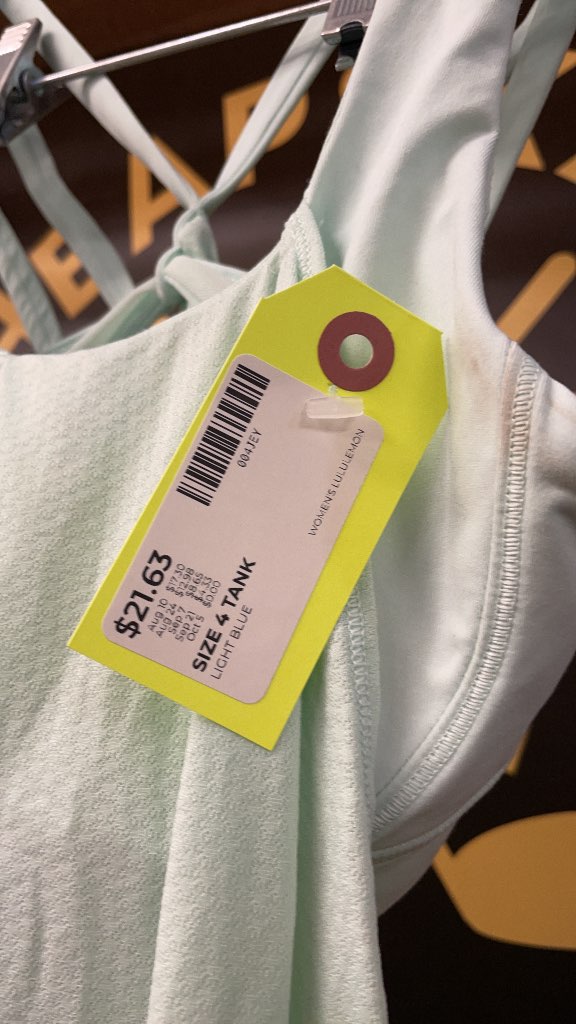 Lululemon Women's Light Blue Strappy Back Tank Top - Size 4