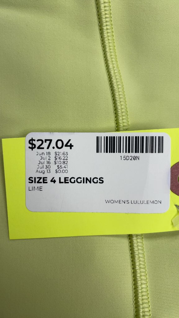 Lululemon Women's Lime Green Leggings Size 4