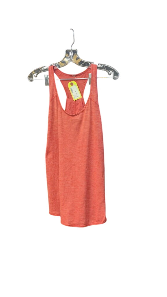 Lululemon Women's Orange Pleated Back Tank Top - Size 12
