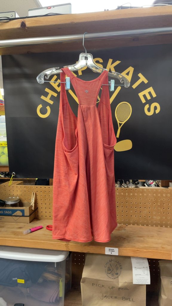 Lululemon Women's Orange Pleated Back Tank Top - Size 12