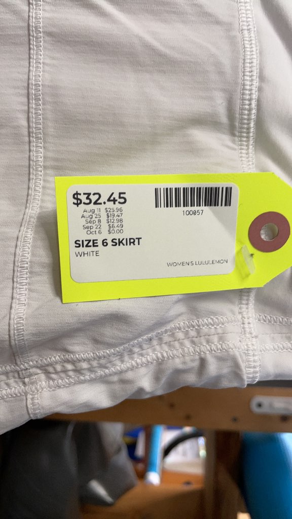 Lululemon Women's Pace Rival Skirt - White - Size 6