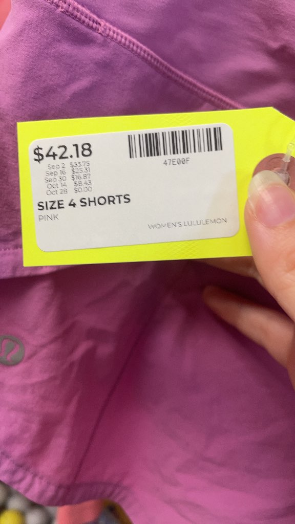 Lululemon Women's Pink Athletic Shorts - Size 4