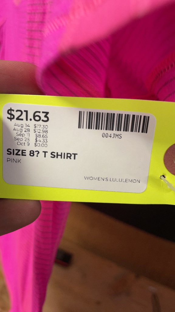 Lululemon Women's Pink Athletic T-Shirt size 6?