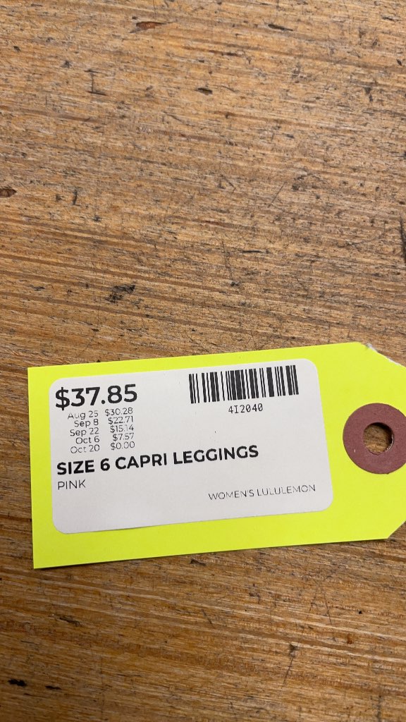 Lululemon Women's Pink Capri Leggings - Size 6
