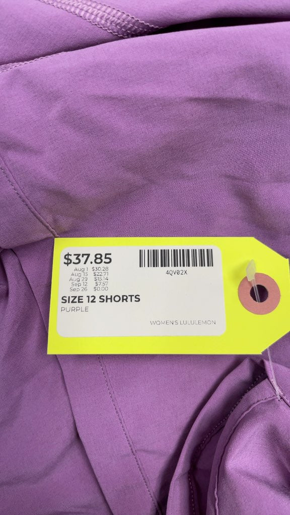 Lululemon Women's Purple Athletic Shorts - Size 12