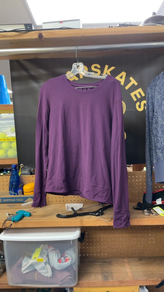 Lululemon Women's Purple Long Sleeve Shirt - Size 10