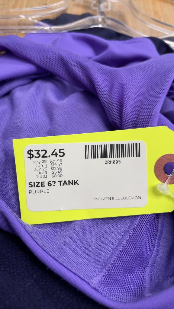 Lululemon Women's Purple Racerback Tank Top - Size 6