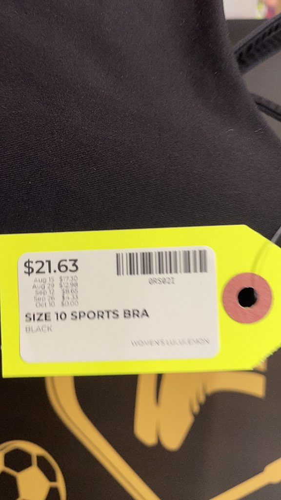 Lululemon Women's Size 10 Sports Bra - Black