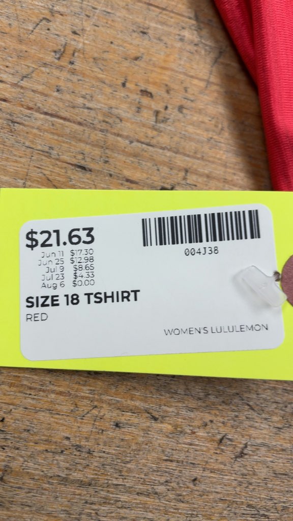 Lululemon Women's Size 18 Red T-Shirt