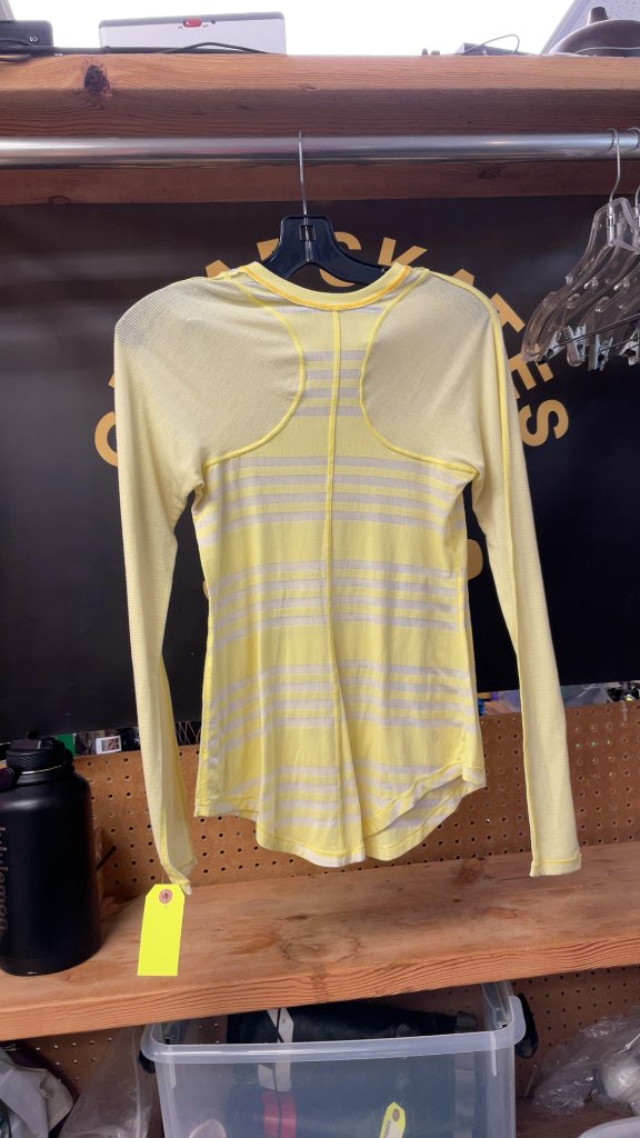 Lululemon Women's Size 4 Long Sleeve Striped Top - Yellow