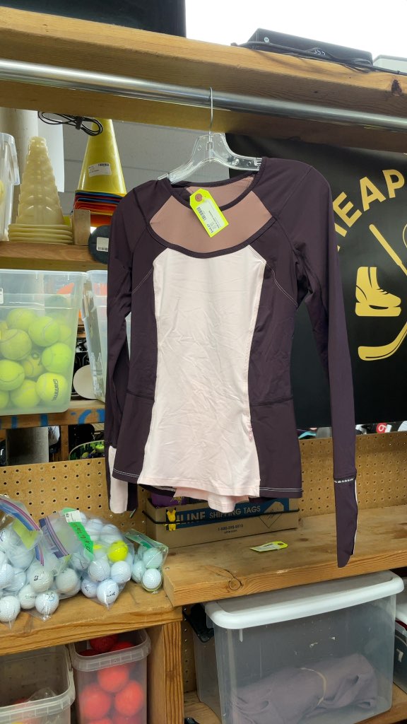 Lululemon Women's Size 6 Long Sleeve Athletic Top - Burgundy/Pink