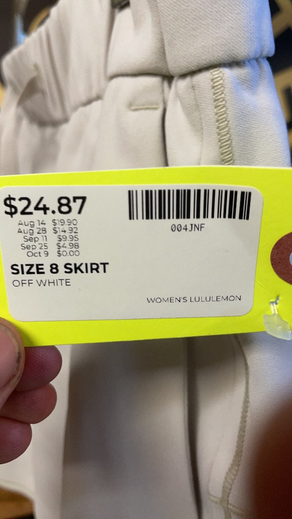 Lululemon Women's Size 8 Athletic Skirt - Off White
