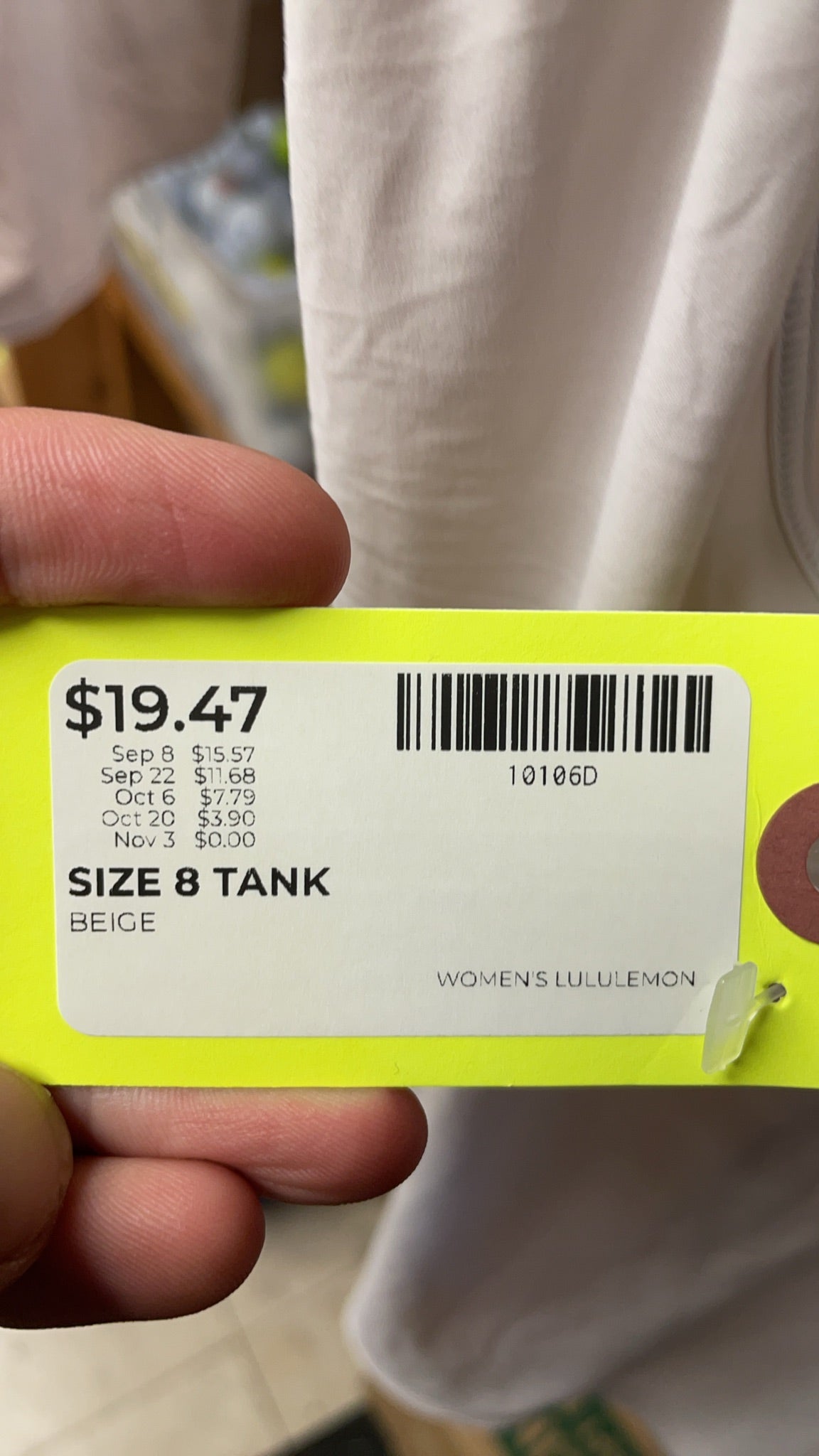 Lululemon Women's Size 8 Beige Tank Top