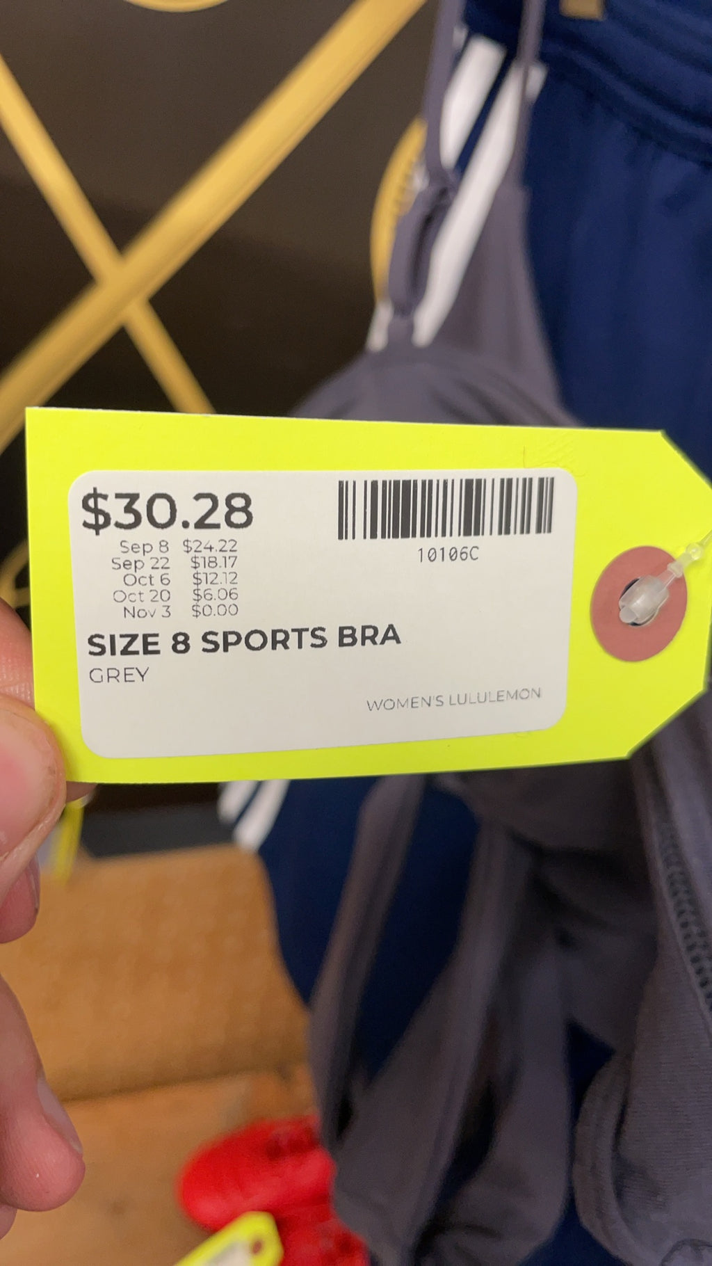 Lululemon Women's Sports Bra - Grey - Size 8