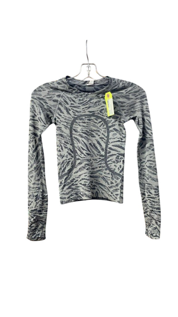 Lululemon Women's Swiftly Tech Long Sleeve Shirt - Grey Pattern - Size 0