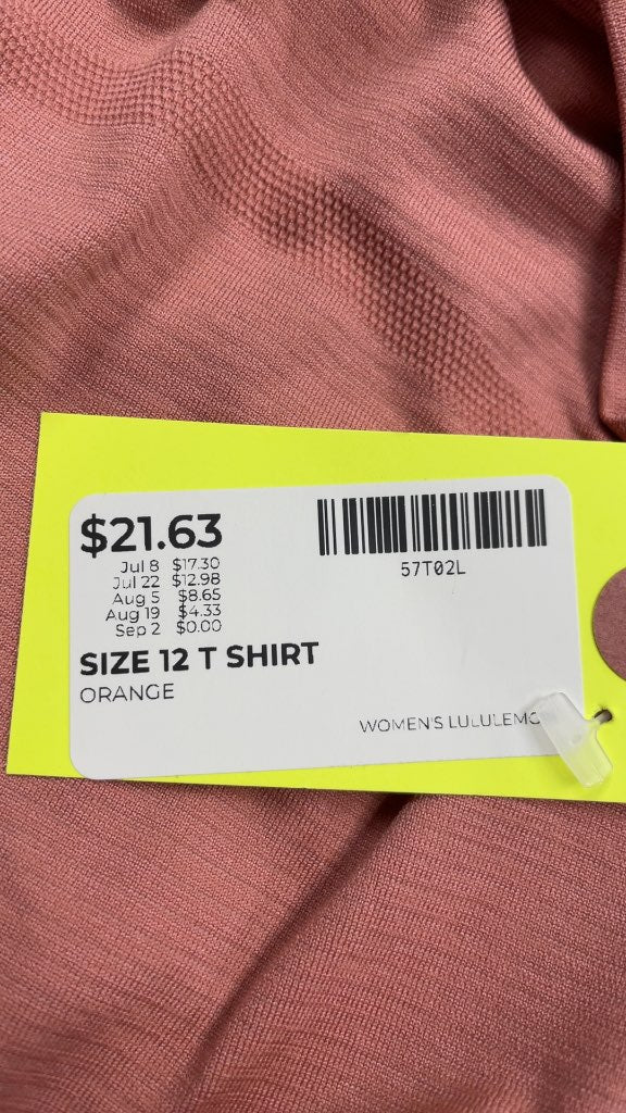 Lululemon Women's Swiftly Tech Short Sleeve T-Shirt - Size 12 - Orange