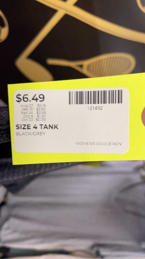 Lululemon Women's Tank Top - Size 4 - Black/Grey