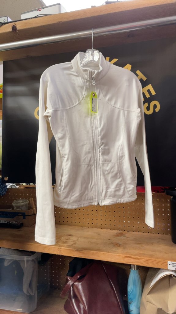 Lululemon Women's White Zip-Up Jacket - Size 4