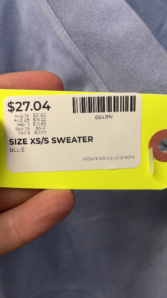 Lululemon Women's XS/S Blue V-Neck Drawstring Sweater