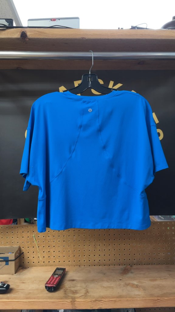 Lululemon x Ed Curtis Blue Train to Be Cropped Short Sleeve Shirt