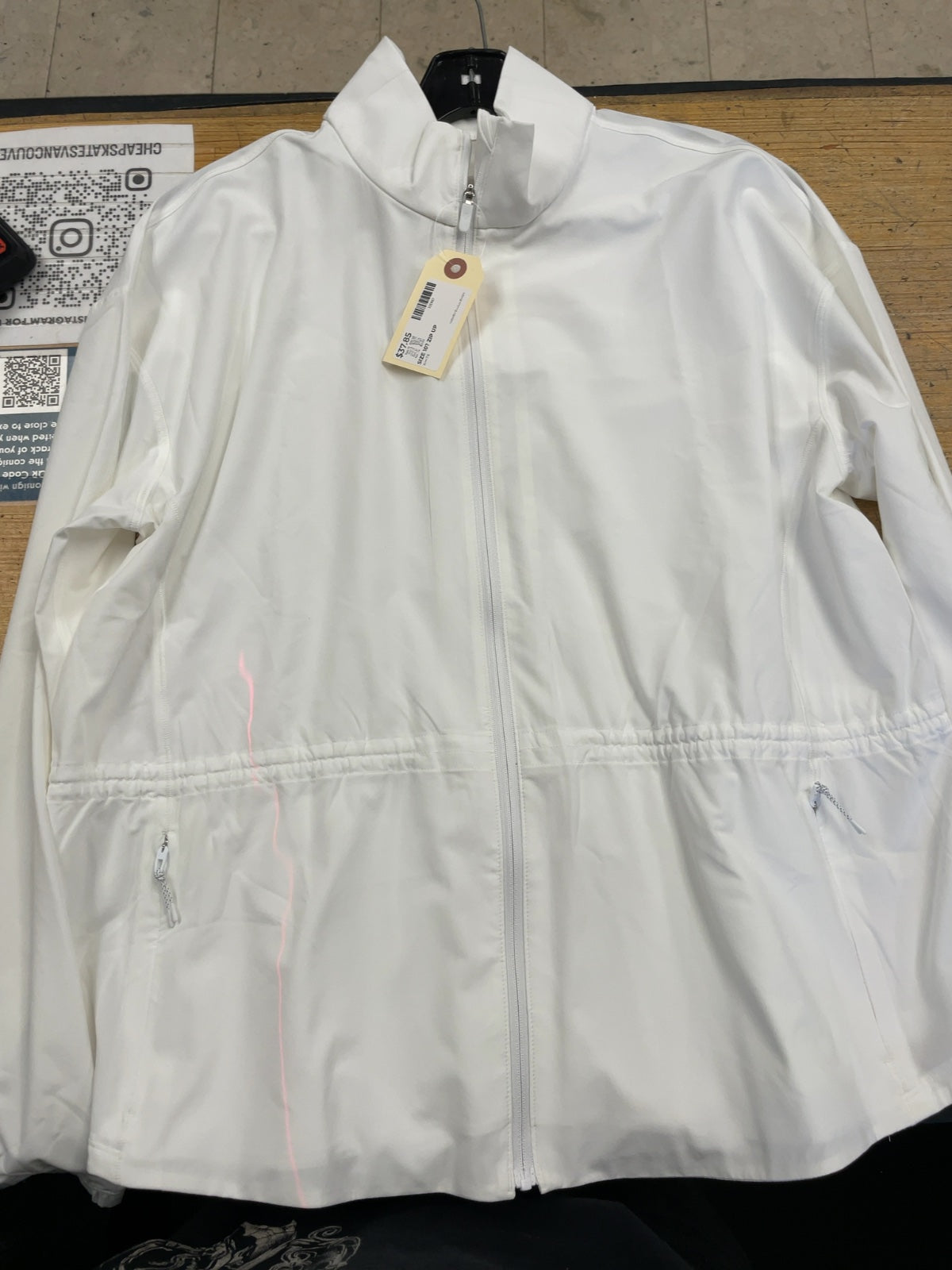 Lululemon Zip Up Jacket Size 10 White