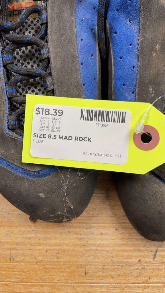 Mad Rock Frenzy Rock Climbing Shoes - Size 8.5