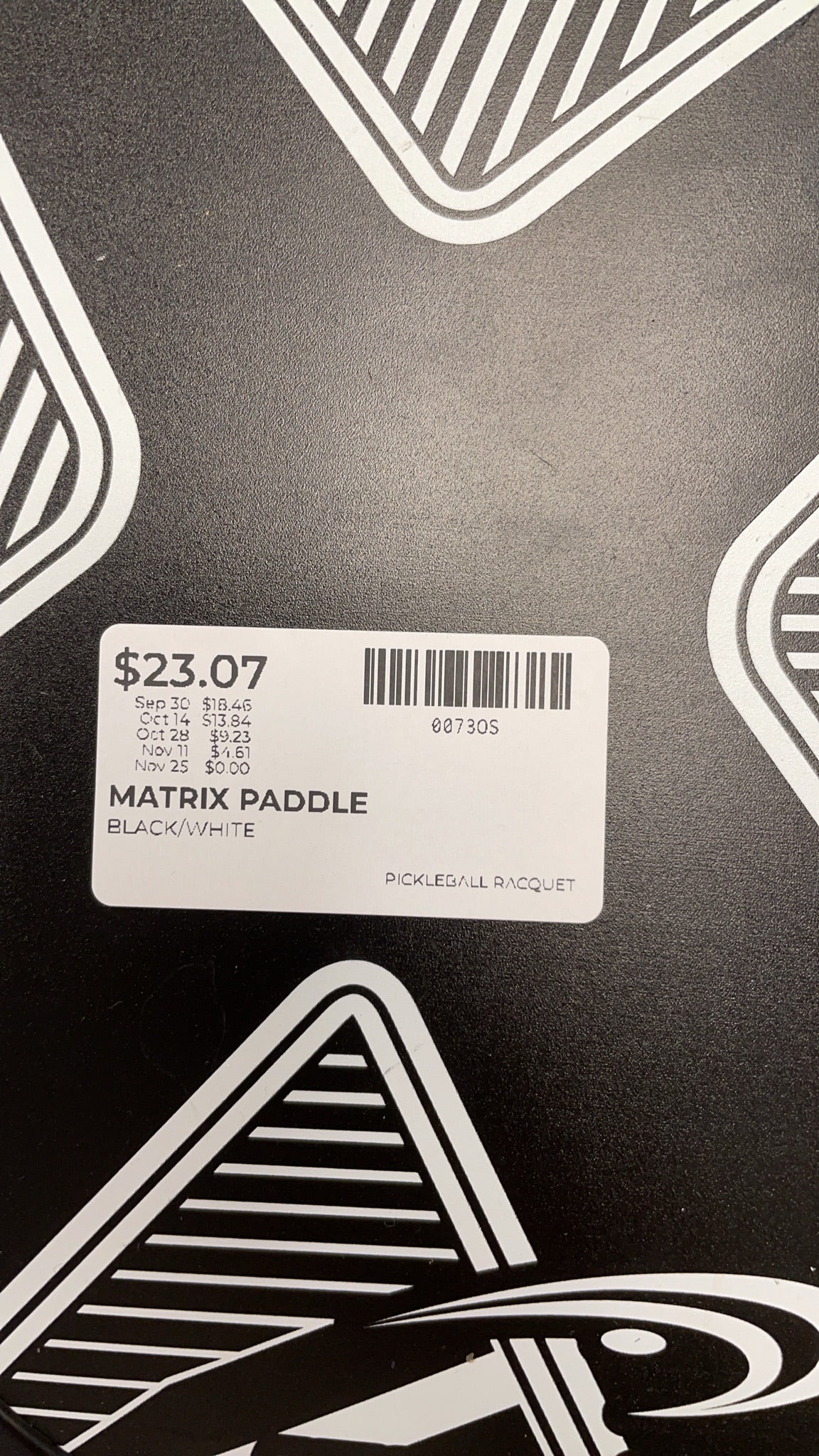 Matrix Pickleball Paddle Black/White