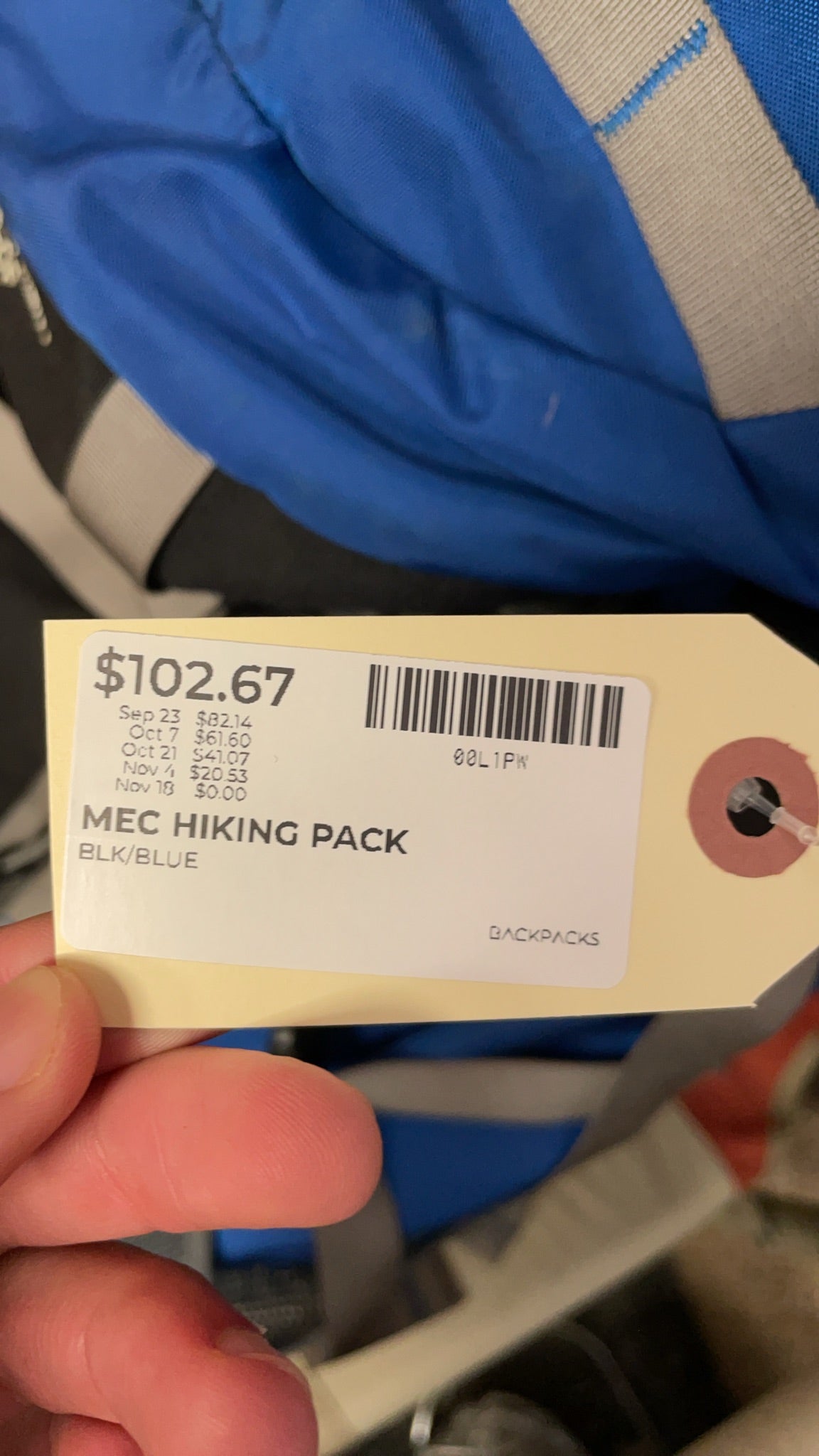 MEC Hiking Pack Blue/Black