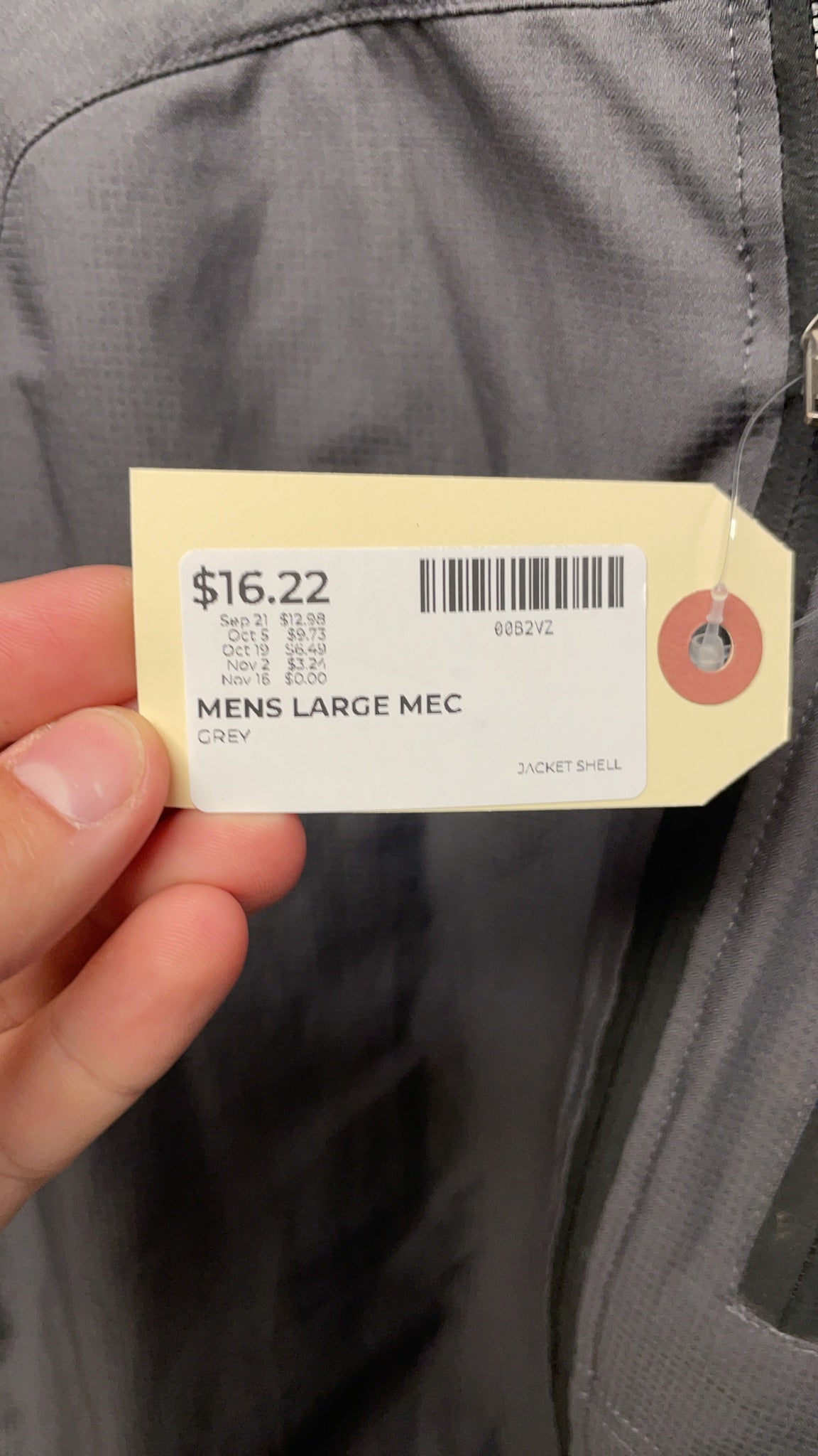 MEC Jacket Shell Mens Large Grey