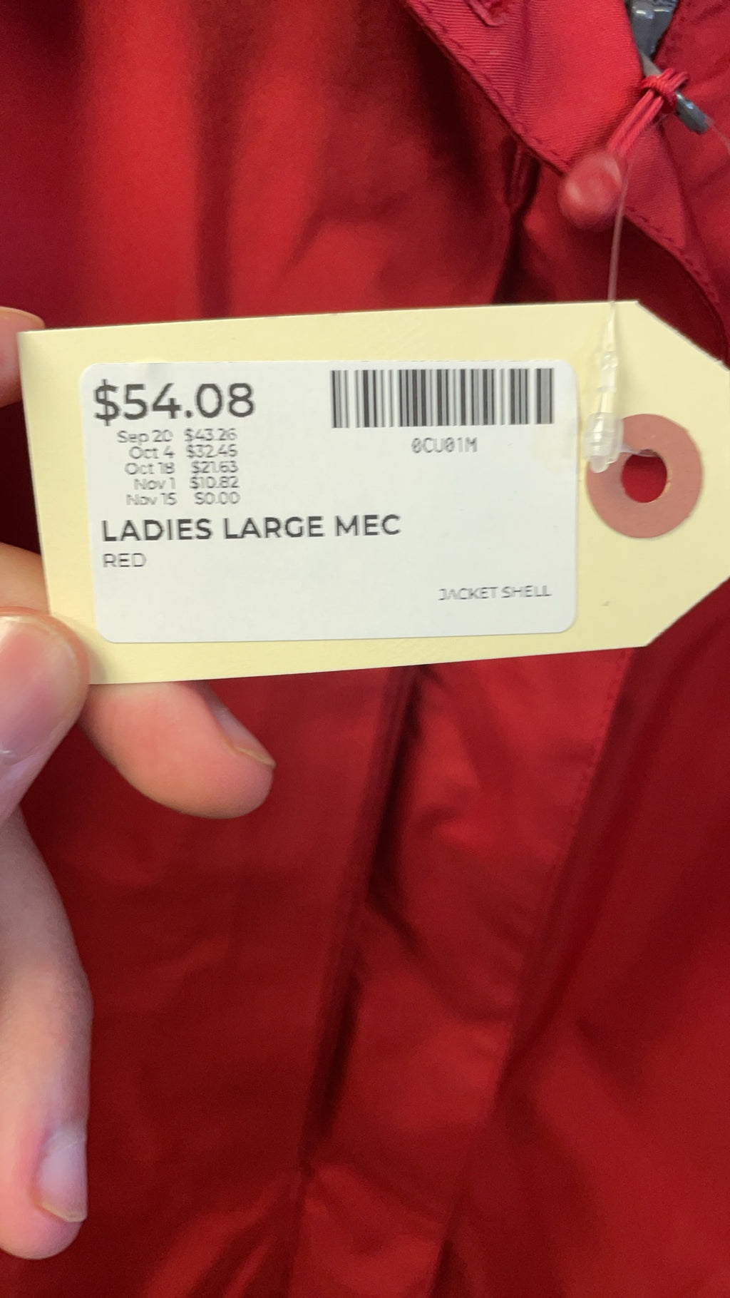 MEC Jacket Shell Size L Red