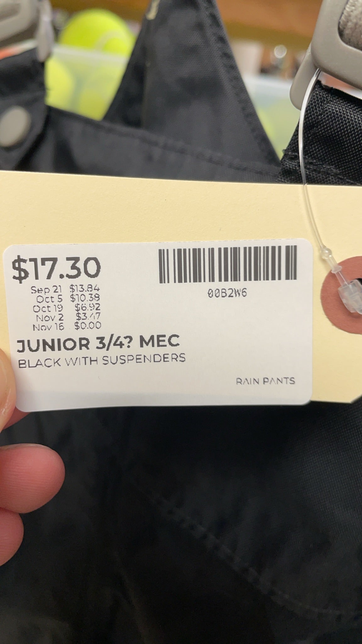 MEC Rain Bibs Junior 3/4 Black