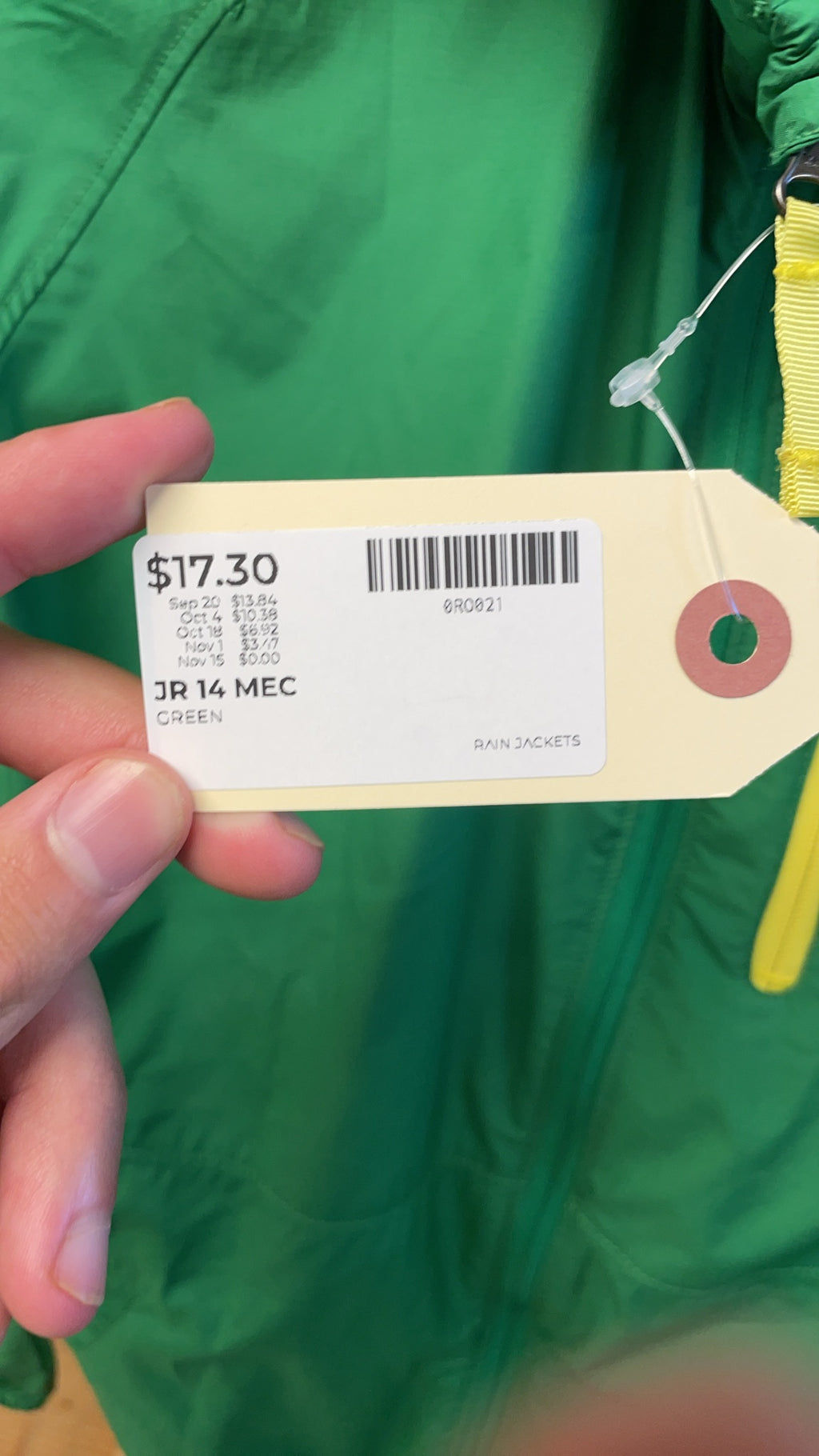 MEC Rain Jacket 14 Green