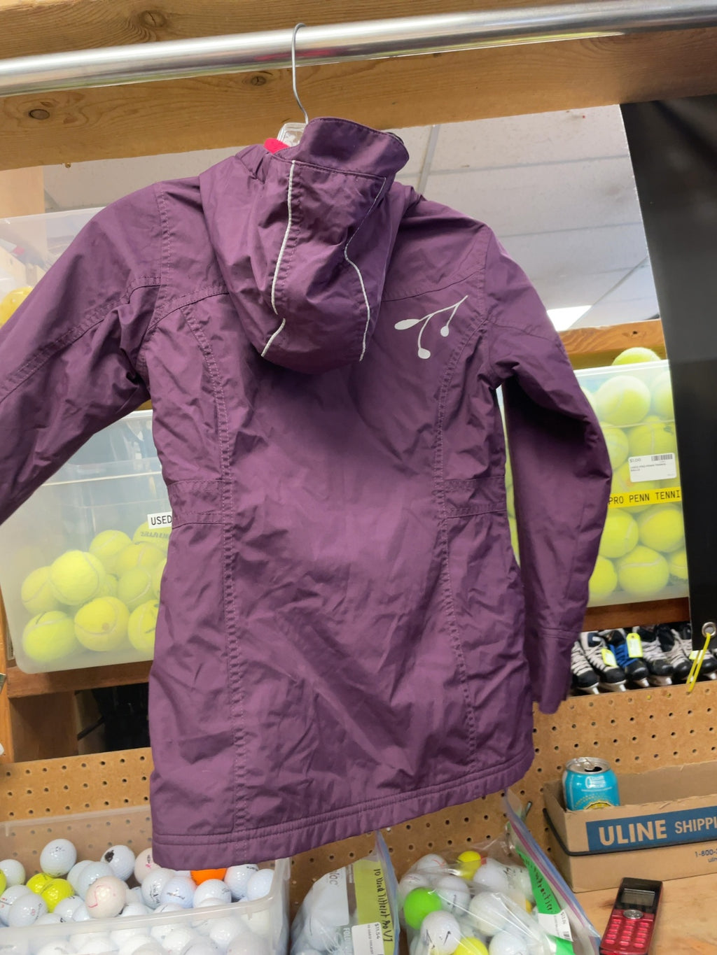 MEC Rain Jacket Junior 8/10 Purple Lined