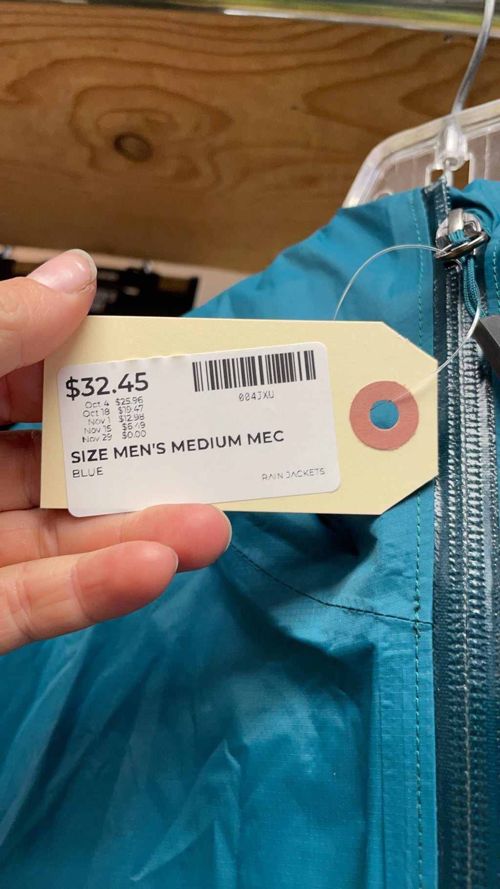 MEC Rain Jacket Men's Medium Blue